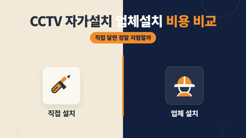 CCTV 자가설치 업체설치 비용 비교 대표 이미지